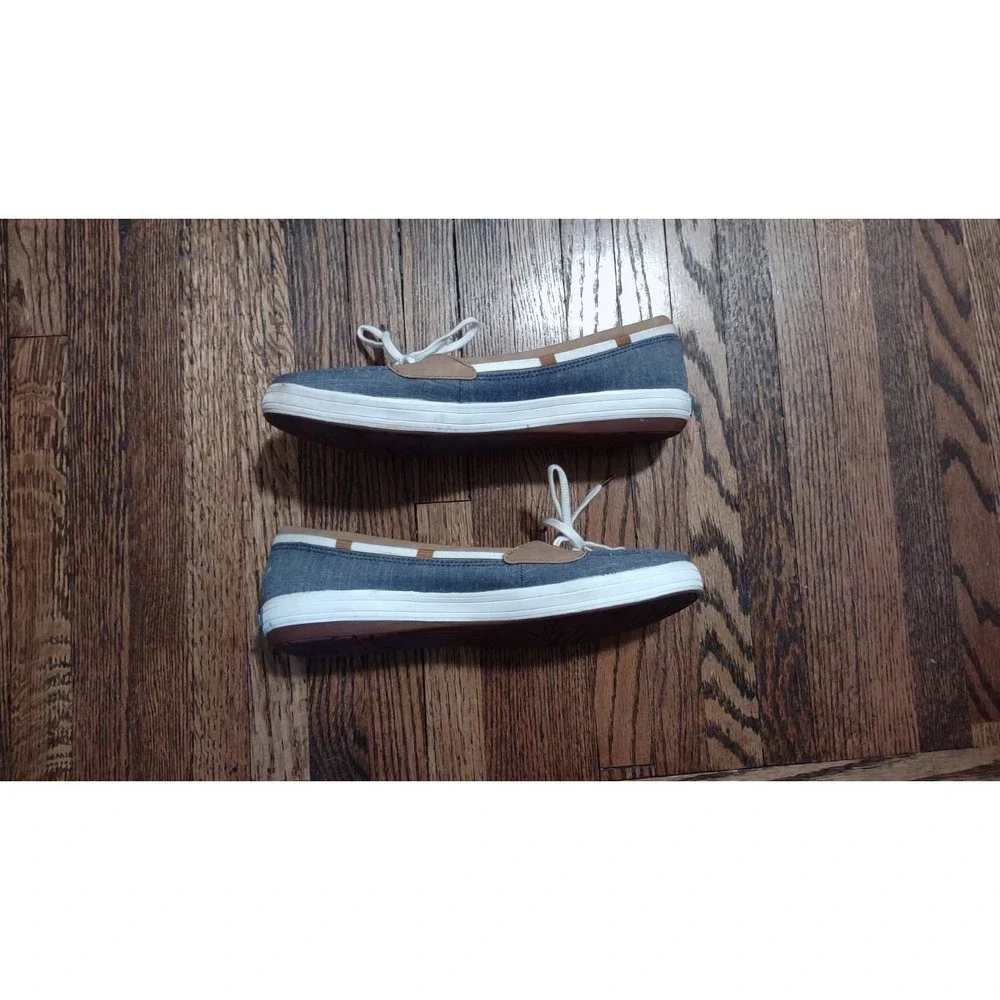 Keds Glimmer‎ Women's Boat Shoes Size 9.5 Denim Blue Chambray Ortholite WF58001